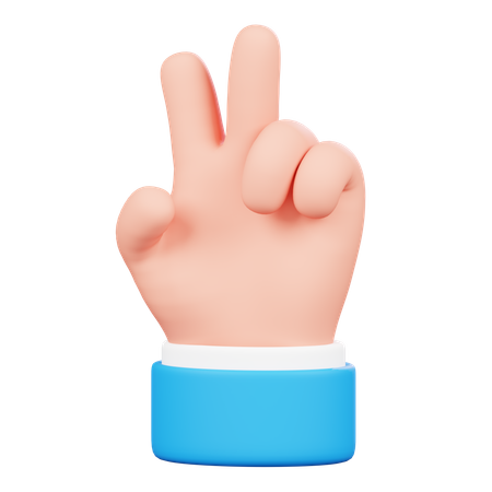 Victory Hand Gesture  3D Icon