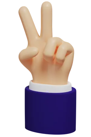 Victory Hand Gesture  3D Illustration