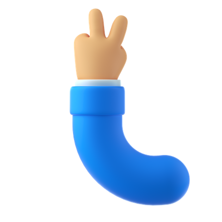 Victory hand gesture  3D Illustration