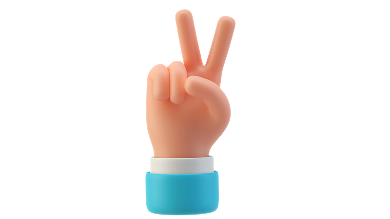 Victory hand gesture  3D Illustration