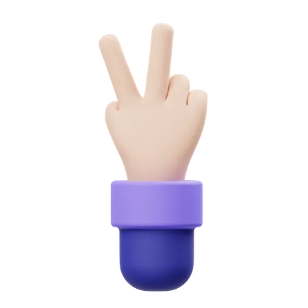 Victory Hand Gesture  3D Illustration