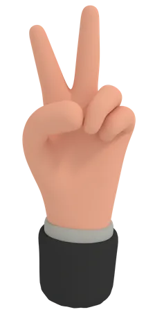 Victory Hand Gesture  3D Illustration