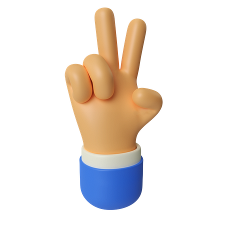 Victory Hand Gesture  3D Illustration