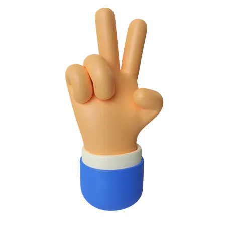 Victory Hand Gesture  3D Illustration