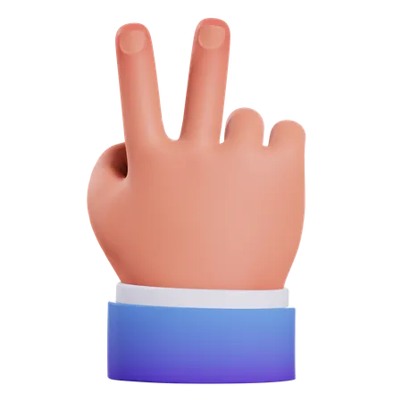 Victory hand gesture  3D Illustration