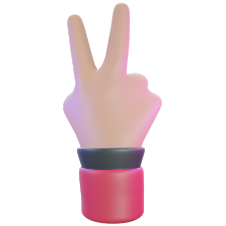 Victory hand gesture  3D Illustration