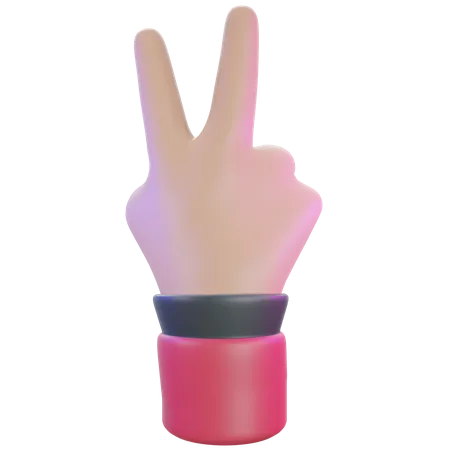 Victory hand gesture  3D Illustration