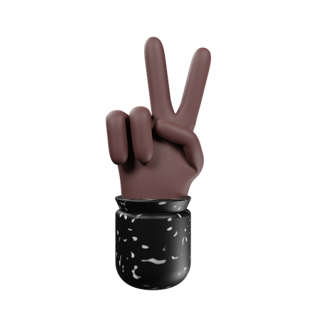 Victory hand gesture  3D Illustration