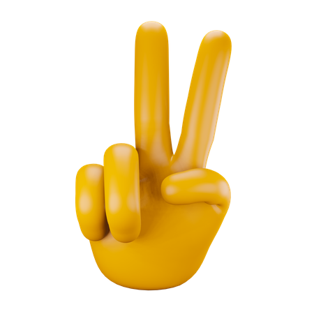 Victory hand gesture  3D Illustration