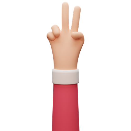 Victory Hand Gesture  3D Illustration