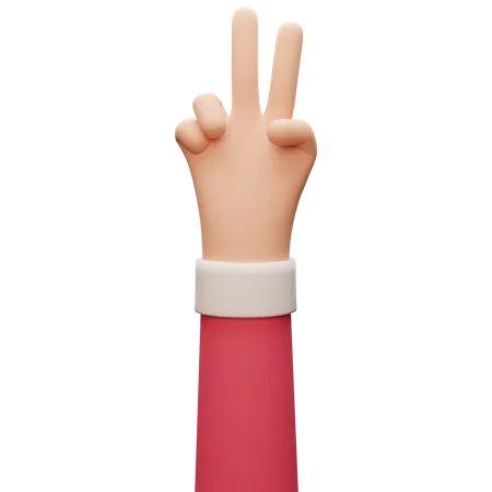 Victory Hand Gesture  3D Illustration