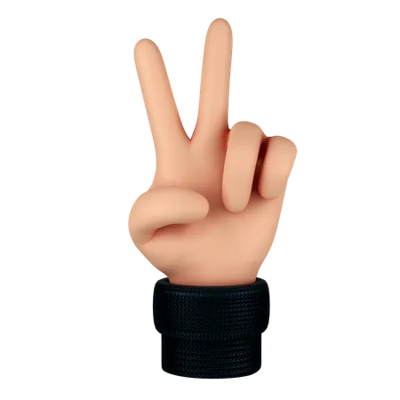 Victory Hand Gesture  3D Illustration