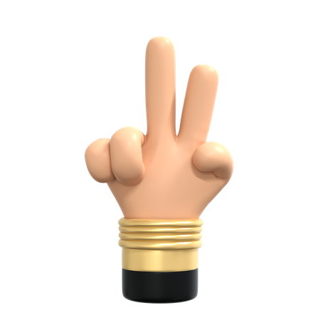 Victory Hand Gesture  3D Illustration