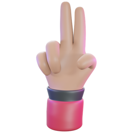 Victory hand gesture  3D Illustration