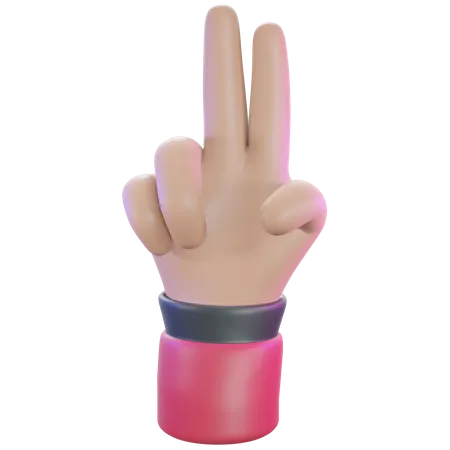 Victory hand gesture  3D Illustration