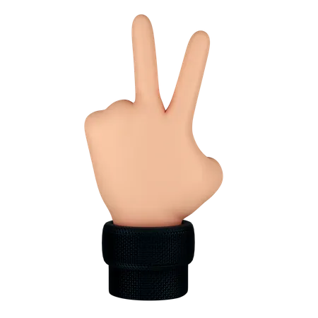 Victory hand gesture  3D Illustration