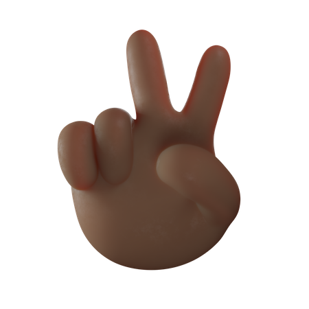 Victory Hand Gesture  3D Illustration