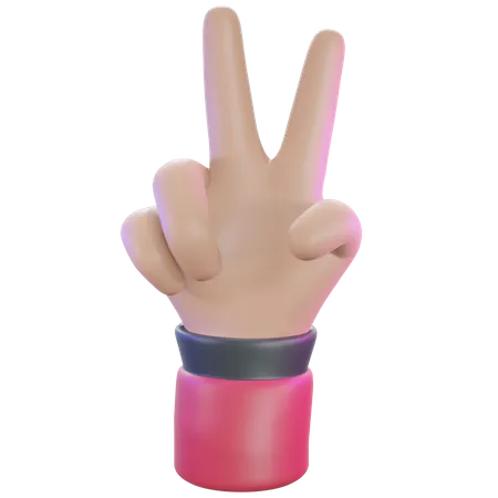 Victory hand gesture 3D Illustration