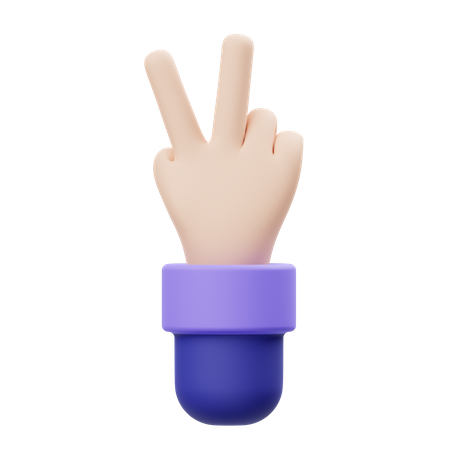 Victory Hand Gesture 3D Illustration