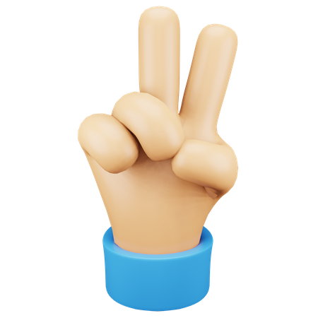 Victory Hand Gesture  3D Icon