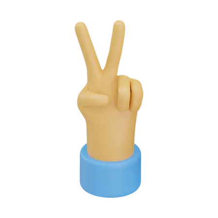 Victory hand gesture 3D Icon