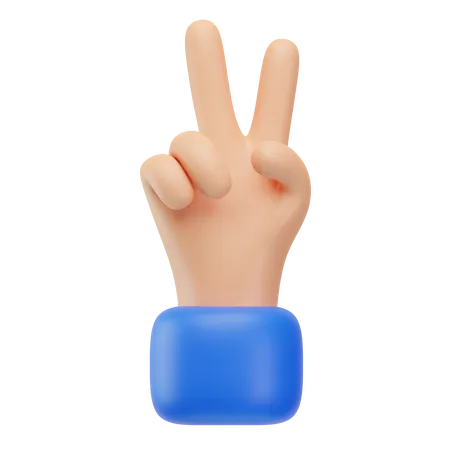 Victory Hand Symbol  3D Icon