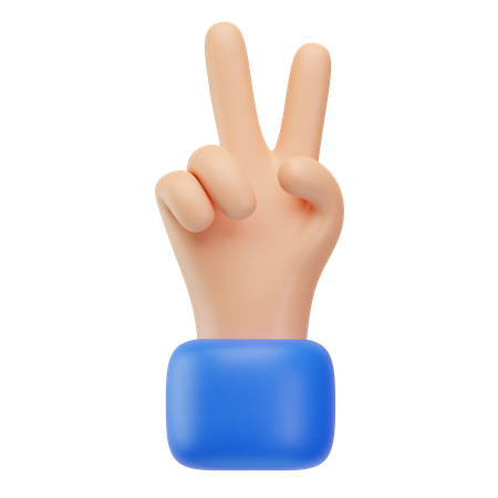 Victory Hand Symbol  3D Icon