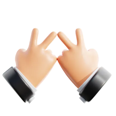 Victory Hands  3D Icon