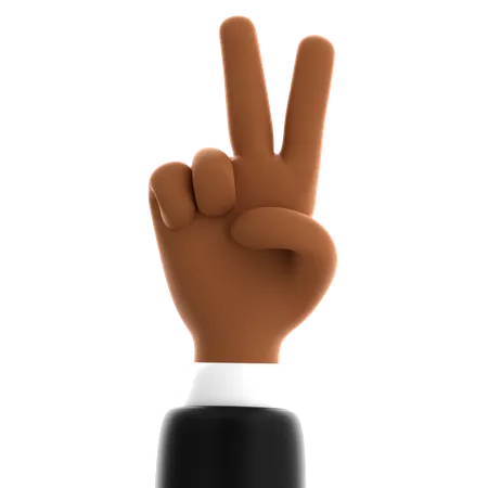 Victory Sign Hand Gesture  3D Icon