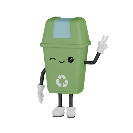 Victory Trash Bin  3D Illustration