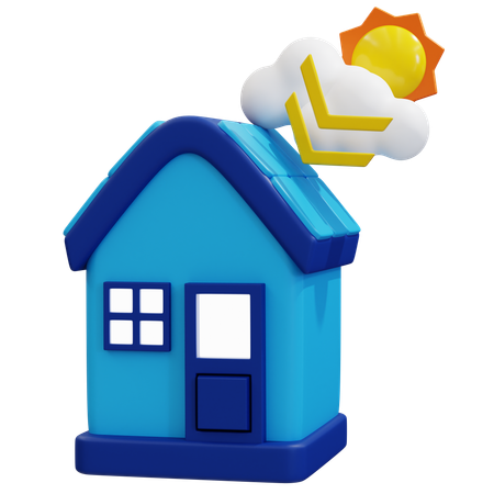 Vida sustentável com energia solar  3D Icon