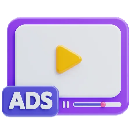 Video ads  3D Icon