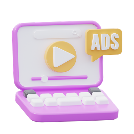 Video Ads  3D Icon