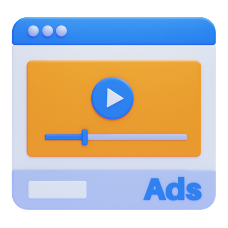 Video Ads  3D Icon