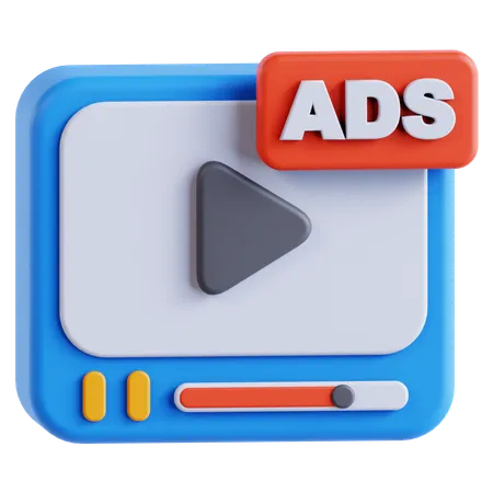 Video ads  3D Icon