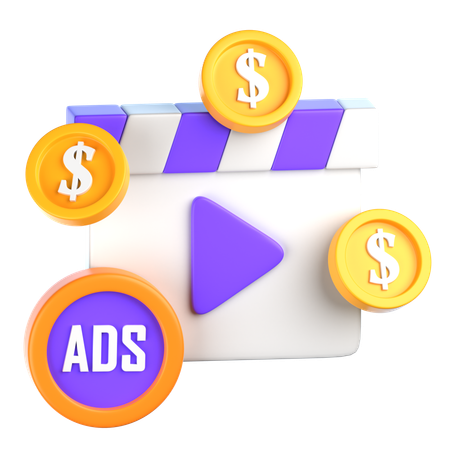 Video Ads  3D Icon