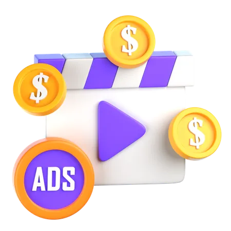 Video Ads  3D Icon