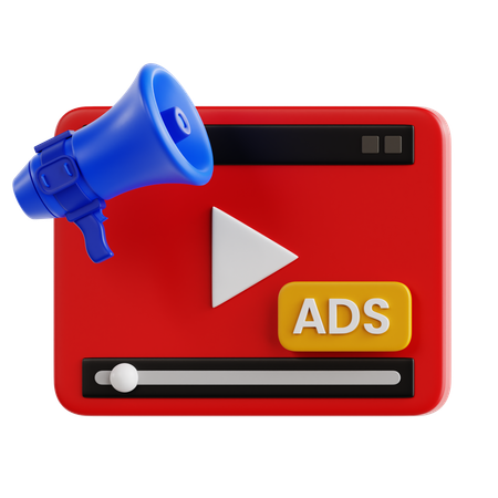 Video Ads  3D Icon