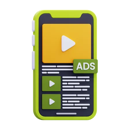 Video ads  3D Icon