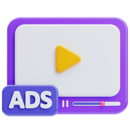 Video ads  3D Icon