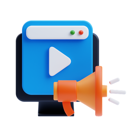 Video Ads  3D Icon