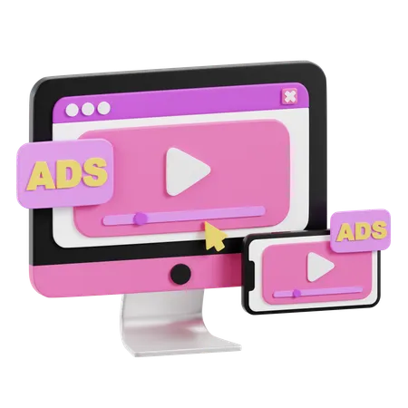 Video Ads  3D Icon