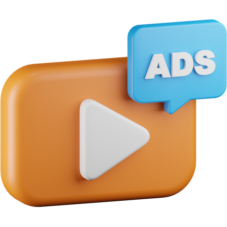 Video Ads  3D Icon