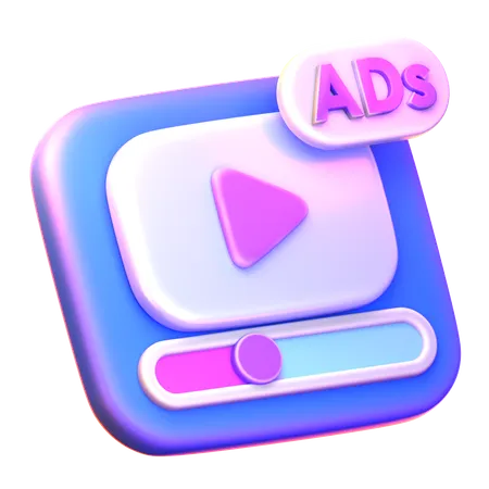 Video Ads  3D Icon