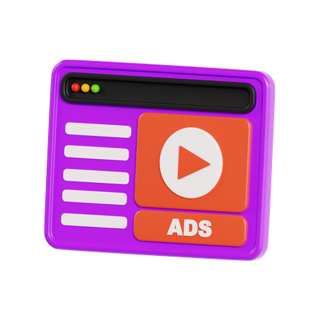 Video Ads  3D Icon