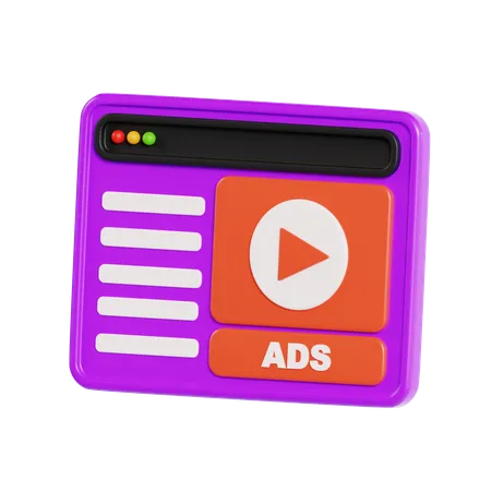 Video Ads  3D Icon