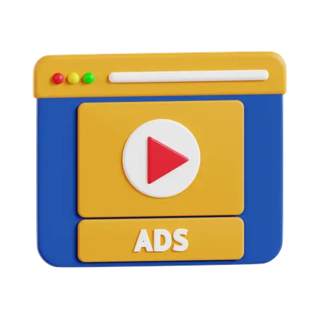 Video Ads  3D Icon