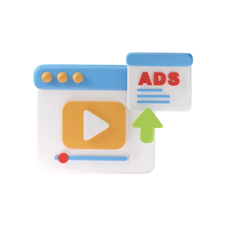 Video Ads  3D Icon