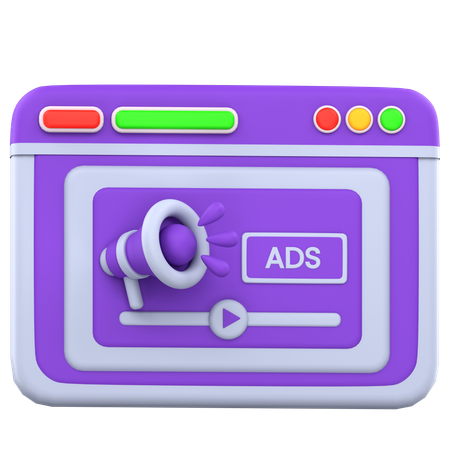 Video Ads  3D Icon