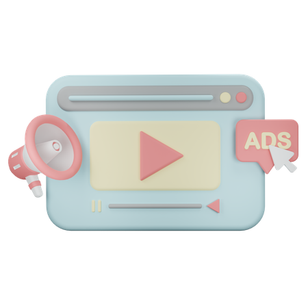 Video Ads  3D Icon